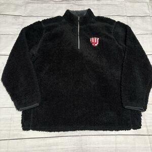 Oxford America Indiana Hoosiers Mens Size XL Sherpa 1/4 Zip Fleece Pullover